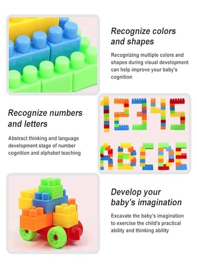 PULSBERY 100 pcs Building Blocks for Kids with Wheel Age 3+, Smart Activity Fun and Learning Train Blocks for Toys(Multicolor) - Image 4